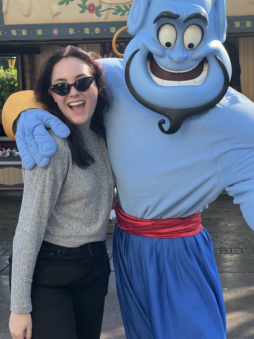 Bella with the Genie at Disneyland